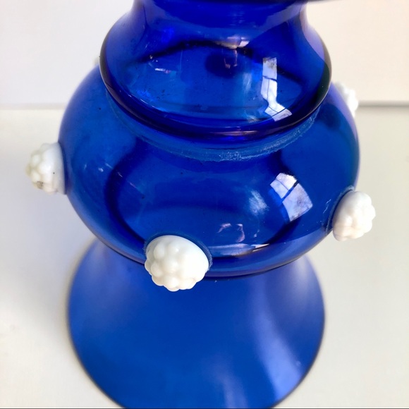 Vase Cobalt Blue glass mid century modern Art Glass Vintage - Picture 3 of 7